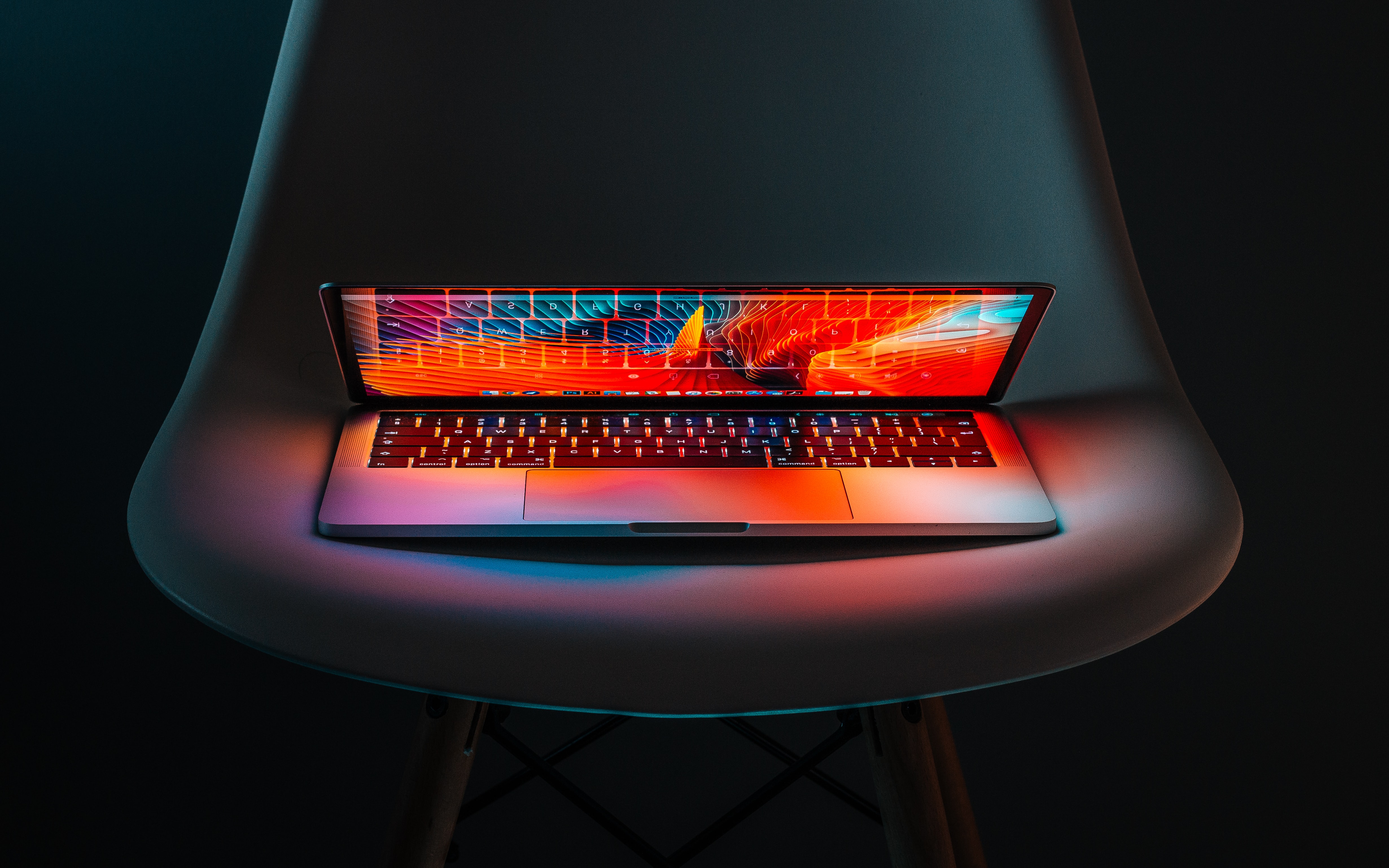 Laptop half opened